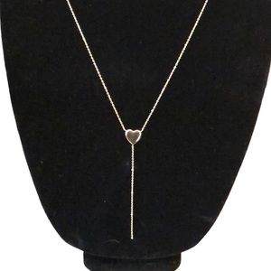 ISABELLA M. BOSTON LONG STERLING SILVER HEART PENDANT NECKLACE NEW IN BOX